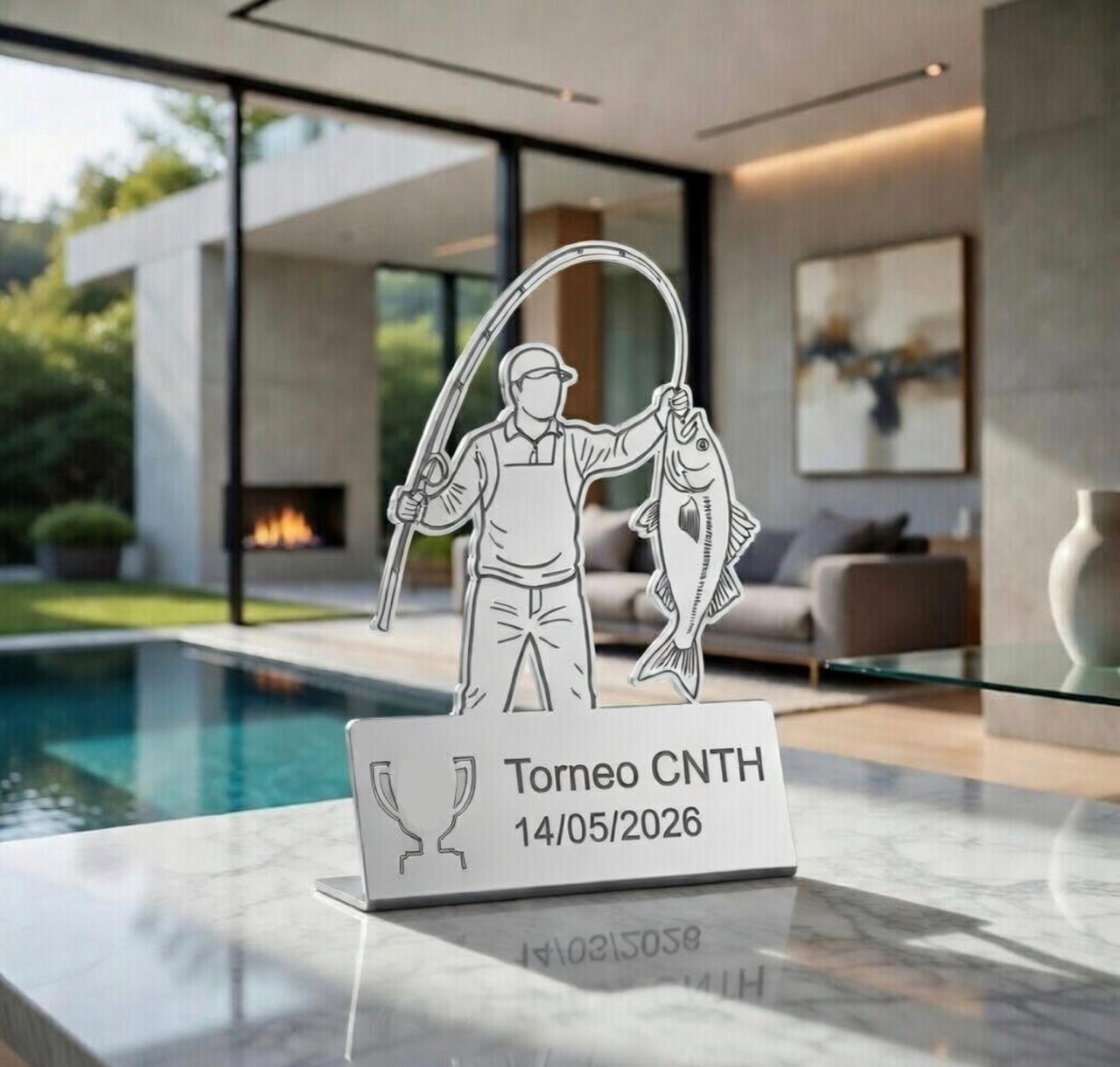 Trofeo de pesca personalizado